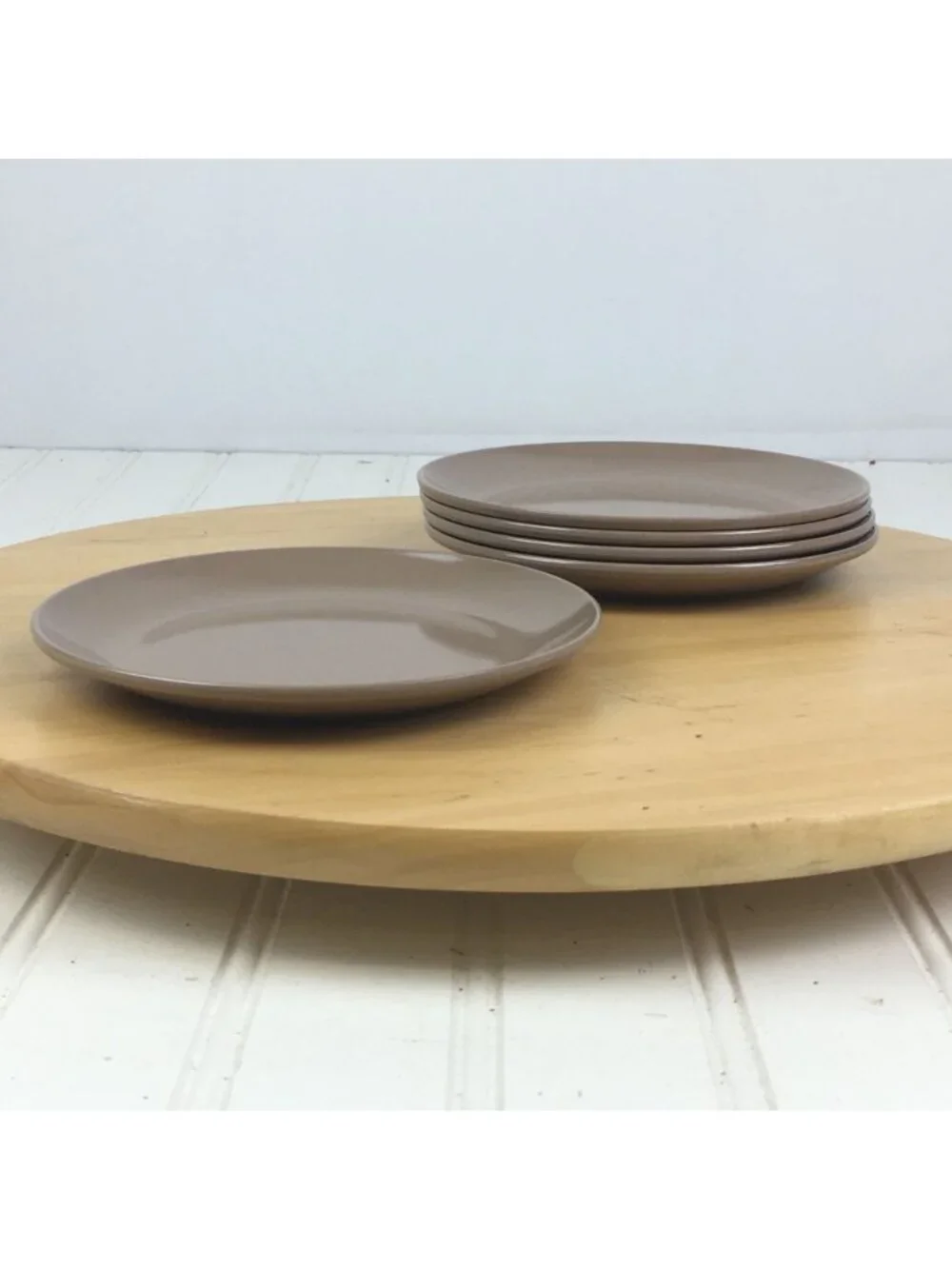 Vintage Brown Melamine Bread Snack Plates 5 7/8
